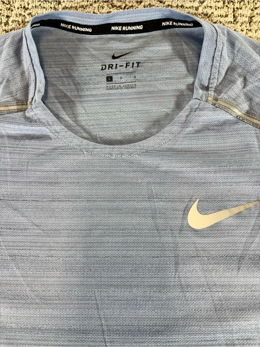 Nike Running Men’s Size Large Light Blue & Gray Dri-Fit Tee
